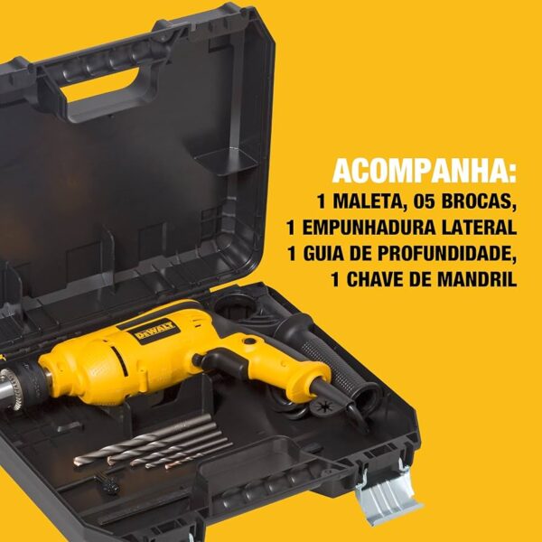 Combo Furadeira Impacto 1/2" 220V 5 Brocas DWD502KA-B2 DEWALT - Image 2