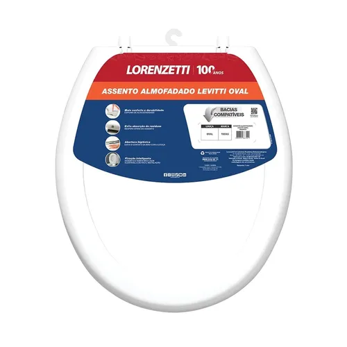 Assento Sanitário Lorenzetti Almofadado Levitti Oval Branco