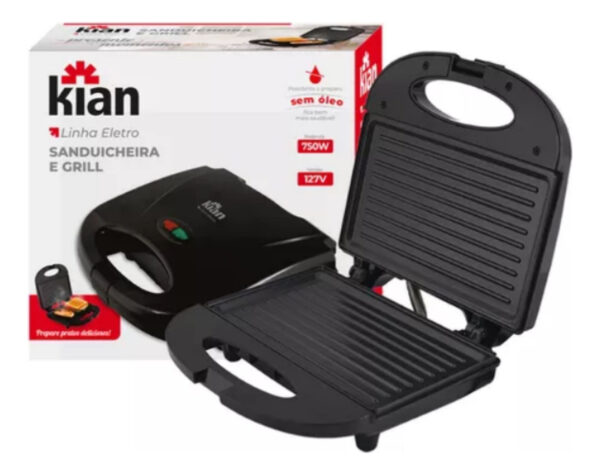 Sanduicheira 750W 127V Preto Kian - Image 2