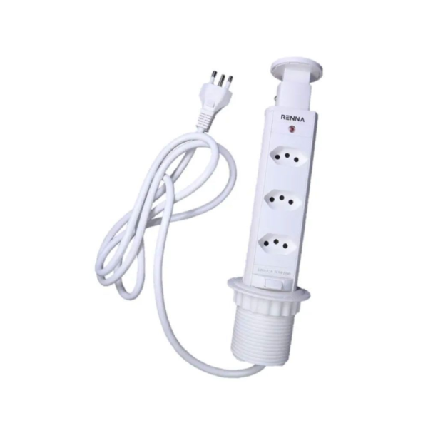 Torre Tomada com 3 Pontos 2P+T 10A/20A Renna Branca